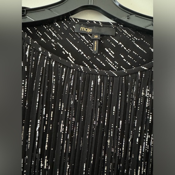 Maje Rocketa Plisse-Crepe Mini Dress - Picture 12 of 12